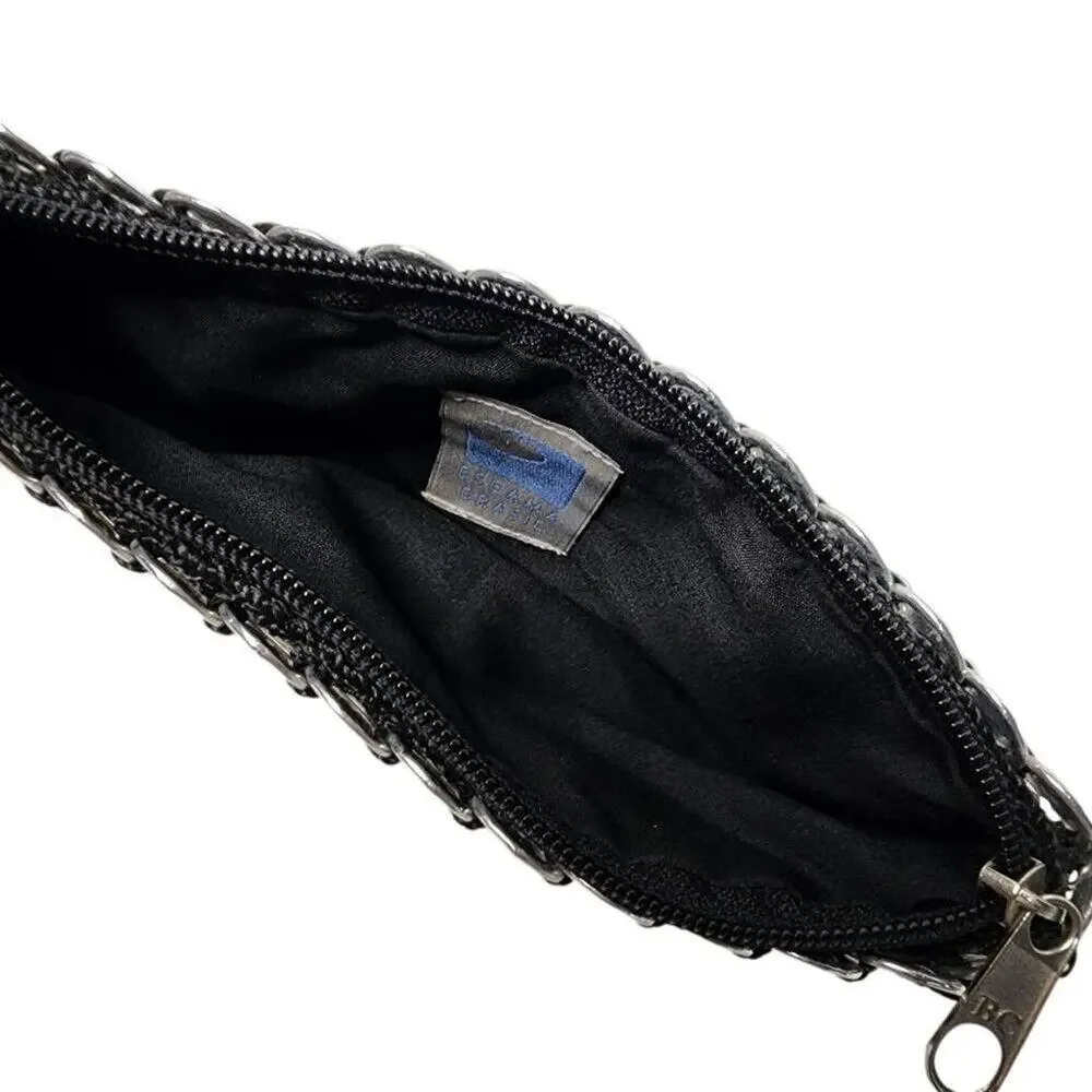 Escama Brasil Womens Handbag, Upcycled Soda Tab Zippered Mini Clutch Purse